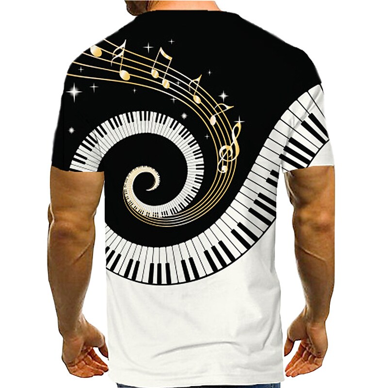 Men's Musical Instrument Round Neck Short Sleeve T-shirt