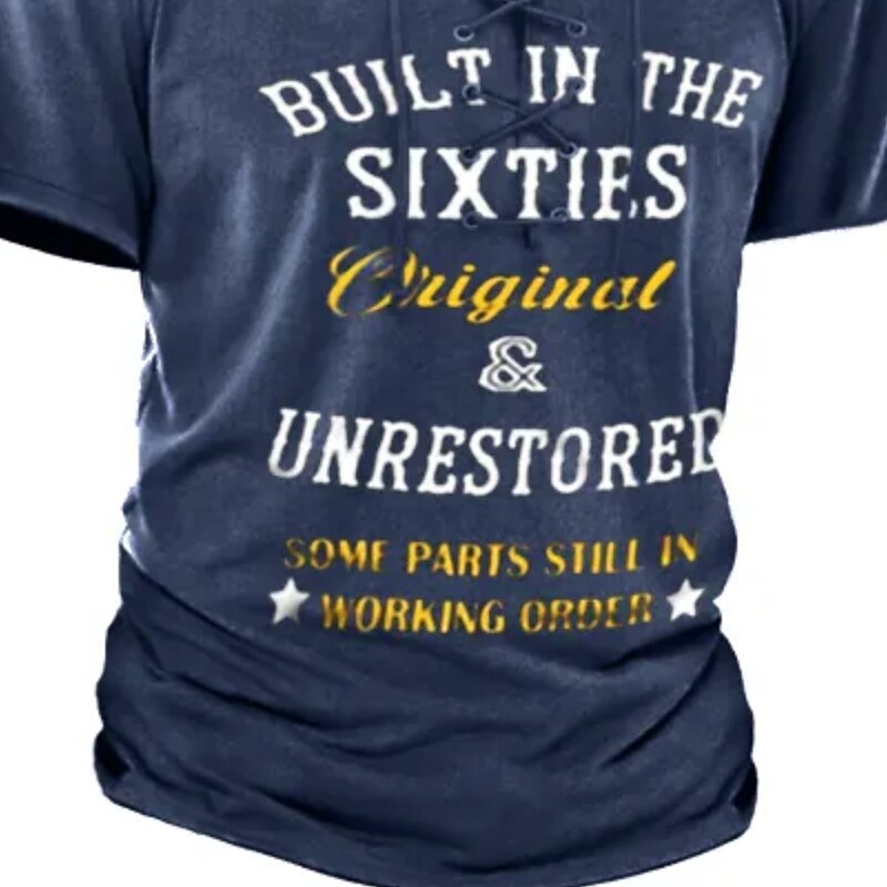 Built In The Sixties Original And Unrestored Men's Fun Print T-Shirt