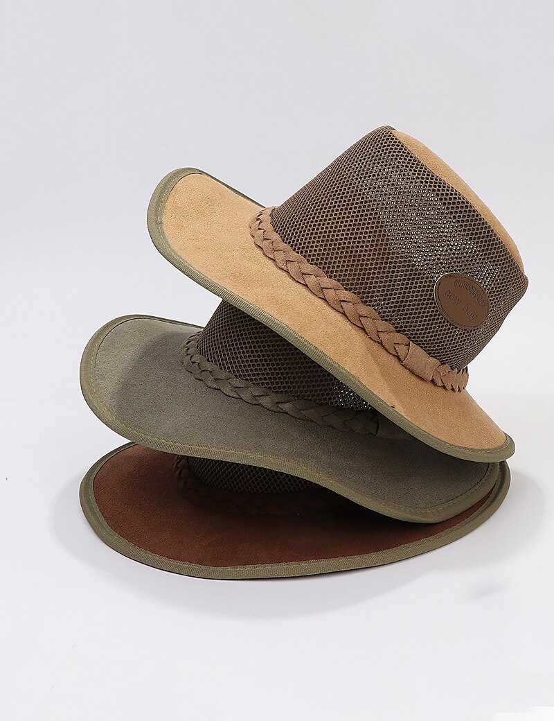 Men's Sun Hat Soaker Hat Safari Hat Gambler Hat Beach Hat Brown Green