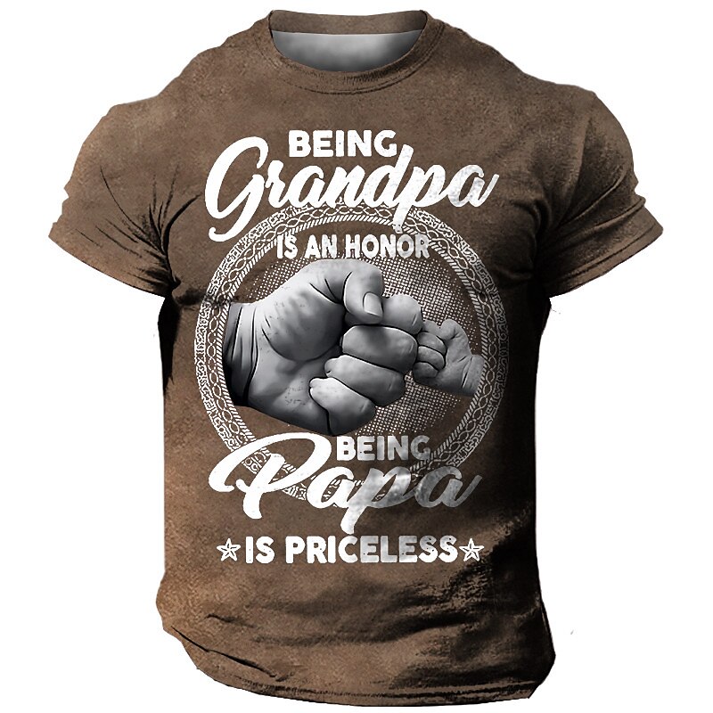 Men's Outdoor Street Casual Vintage Comfortable Breathable Soft Letter Print Short Sleeve T Shirt