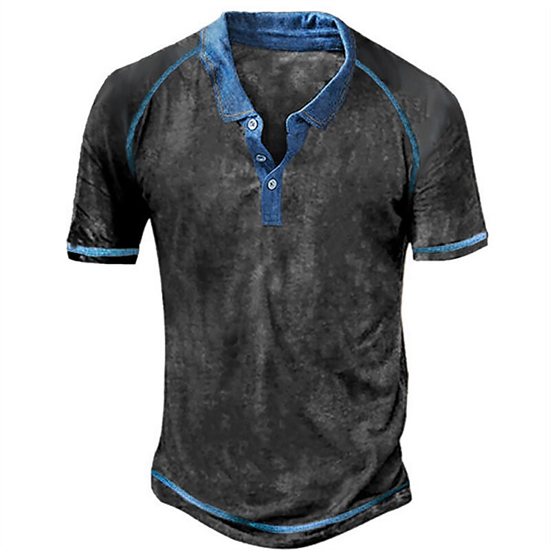 Men's Outdoor Casual Street Golf Breathable Comfortable Solid Color Shorts Sleeve POLO Shirt
