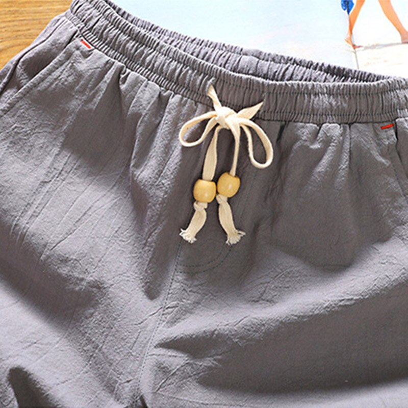 Men's Pocket Plain Comfort Breathable Linen Shorts 