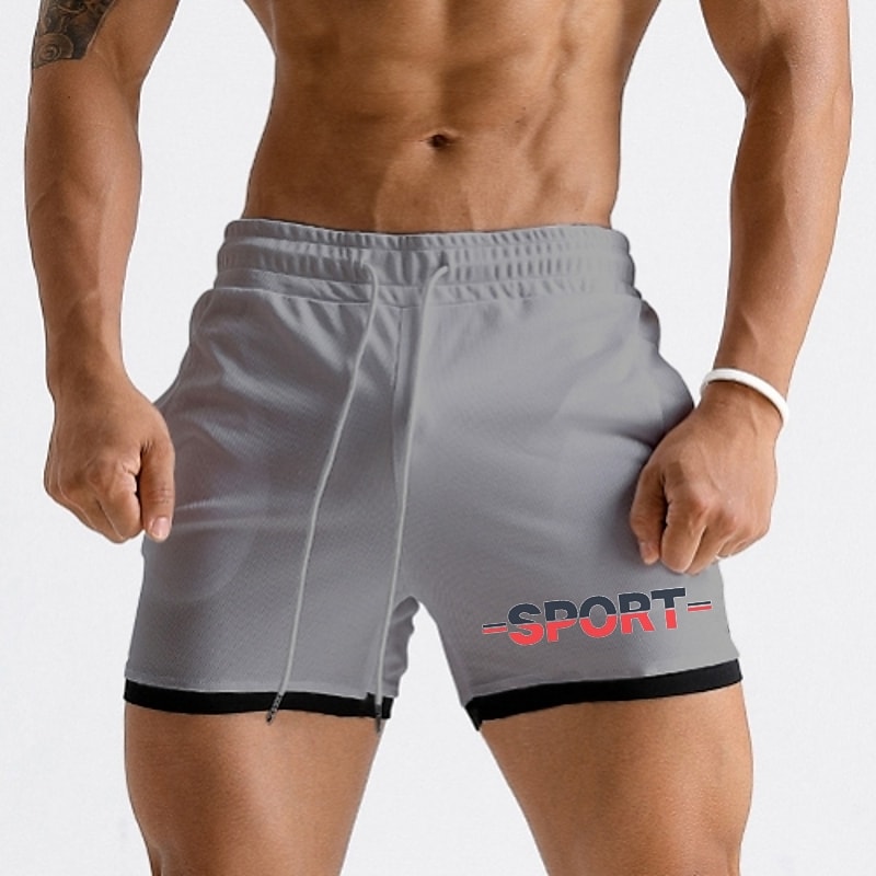 Men's Running  Gym Drawstring Side Pockets Shorts Athletic Breathable Soft Quick Dry  Shorts