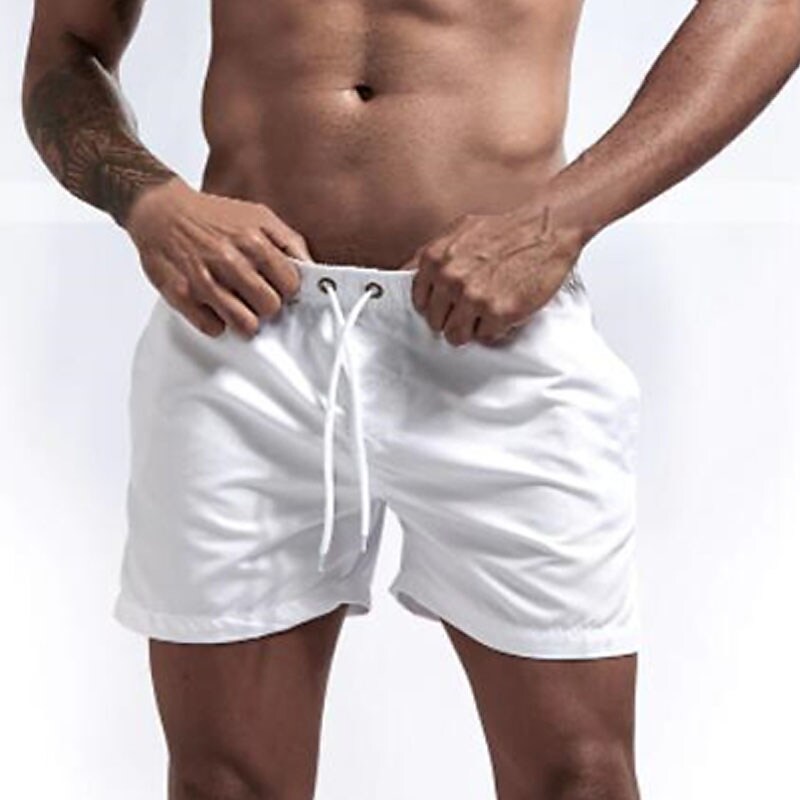 Men's Sport Runing Outdoor Pockets Drawstring Breathable Solid Color Shorts 