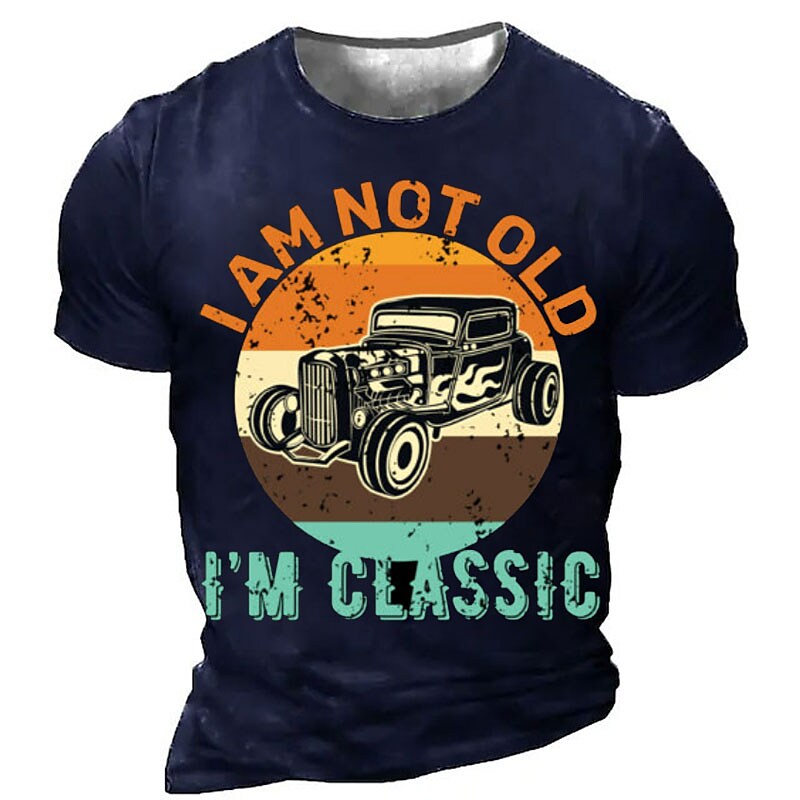 Men's T shirt Tee Tee Graphic Car Crew Neck Clothing Apparel 3D Print Outdoor Casual Short Sleeve Print Vintage Fashion Designer