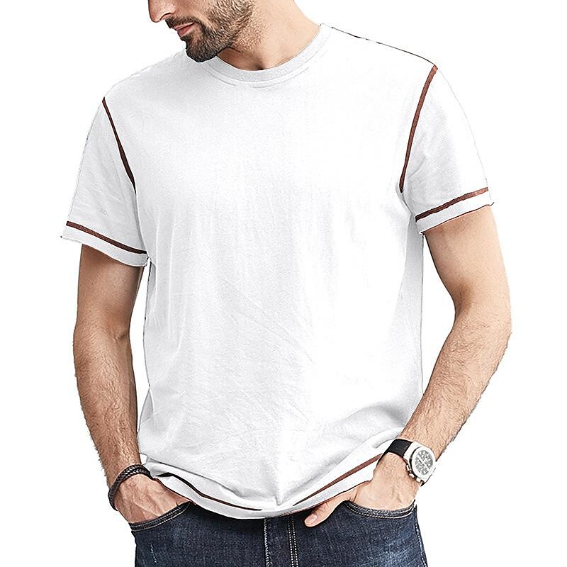 Men's new comfortable breathable cotton short-sleeved t-shirt