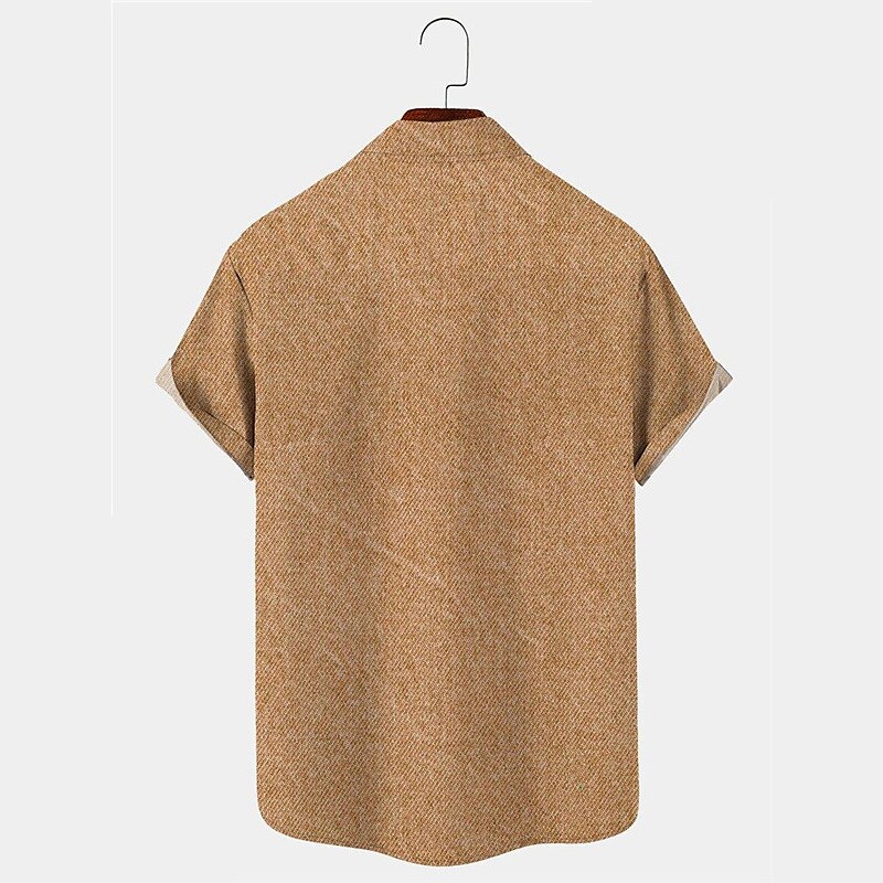 Men's Music Notes Turndown  Street Casual Button-Down  Short Sleeves Shirt 