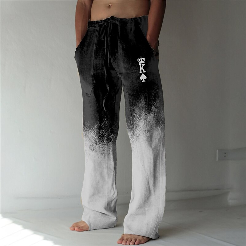 Men's Outdoor Beach Casual Hawaiian Holiday Comfortable Breathable Light 3D Print Trouser Pants