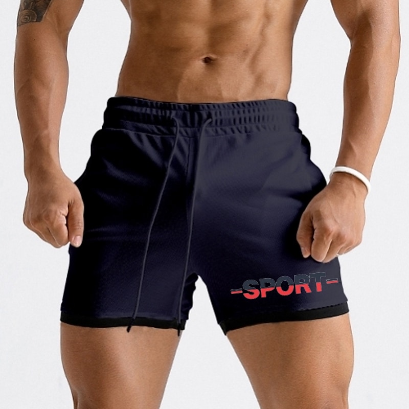 Men's Running  Gym Drawstring Side Pockets Shorts Athletic Breathable Soft Quick Dry  Shorts