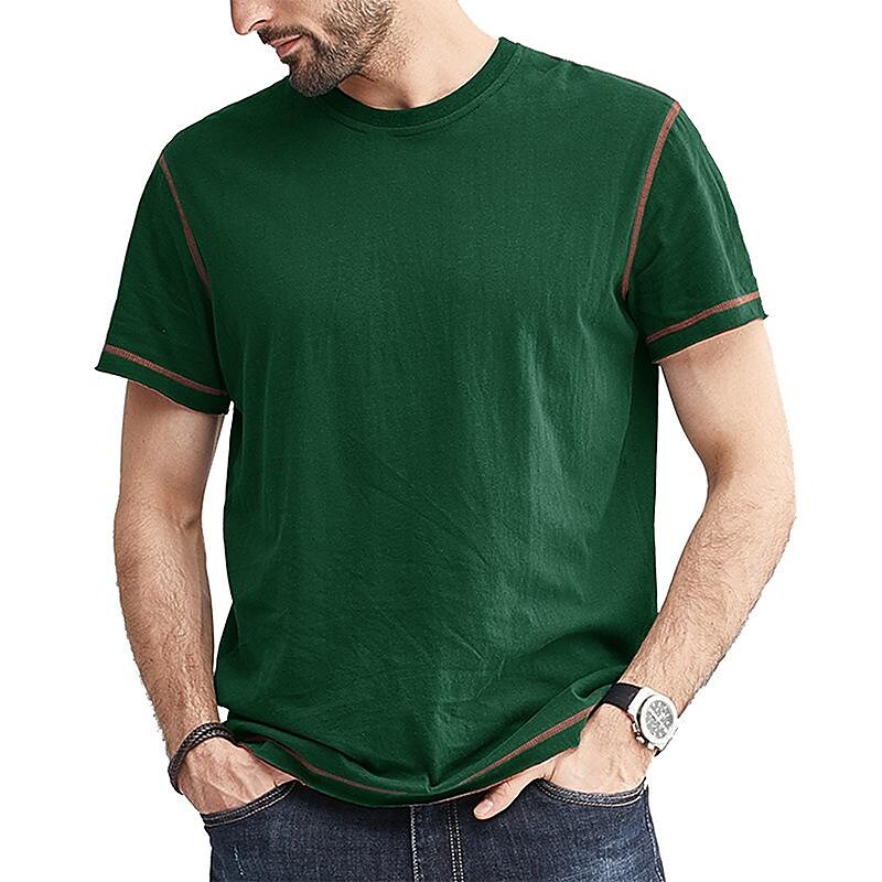 Men's new comfortable breathable cotton short-sleeved t-shirt