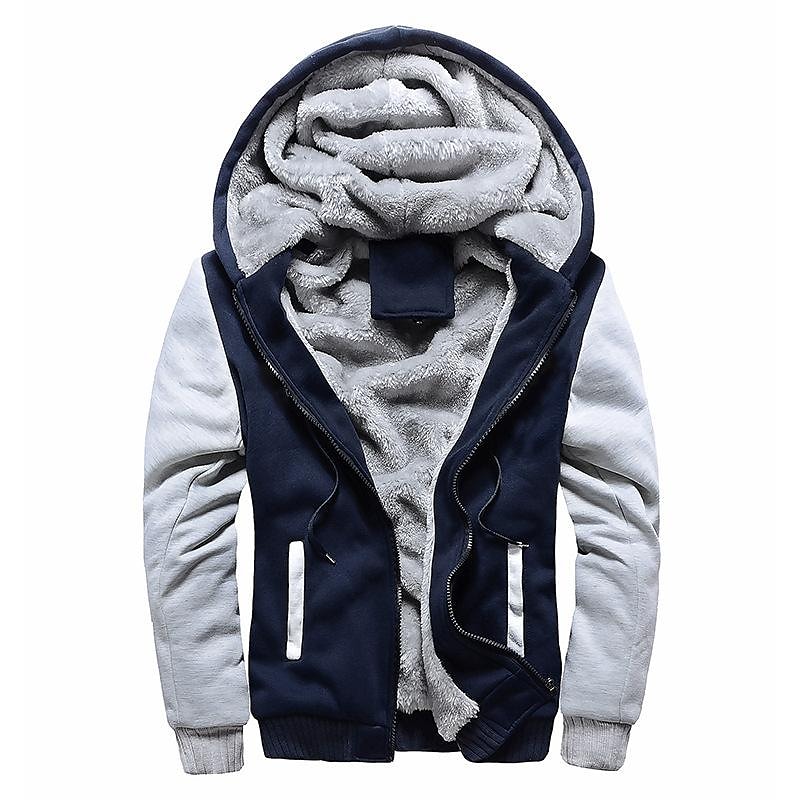 Men's sweater hooded autumn and winter men's baseball uniform men's Korean version sports fleece thickened men's jacket