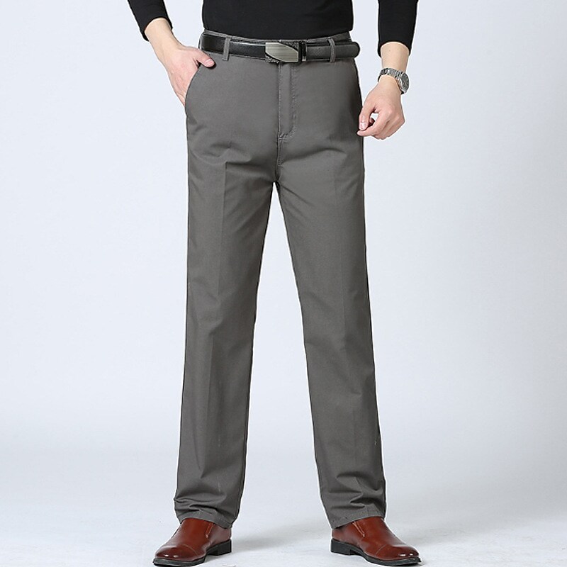 Men's Straight Leg Plain Comfort Breathable Sports Stylish High Waist 