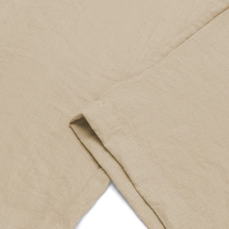 Men's  Drawstring Elastic Waist Plain Breathable  Linen Pants