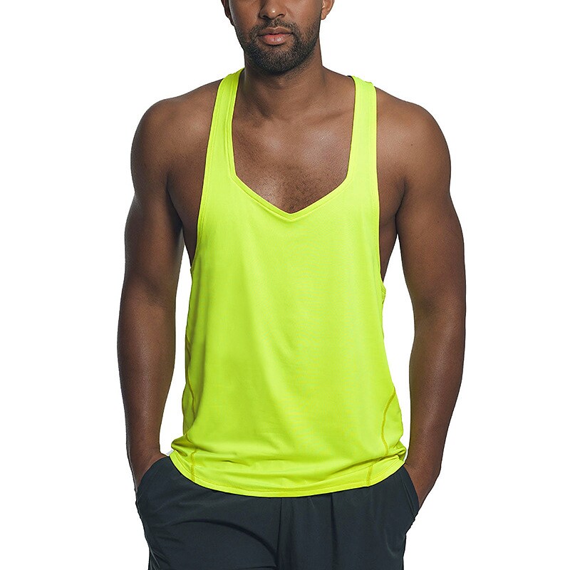 Men's  Plain V Neck Muscle Sleeveless Tank Top Vest 