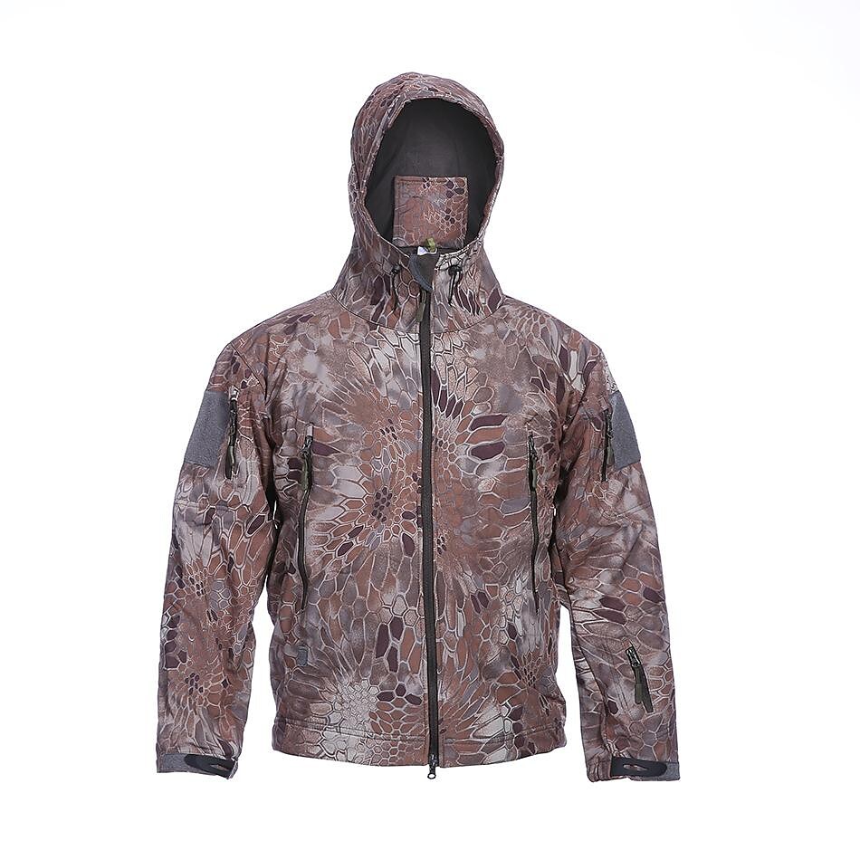 men's fleece waterproof overalls wholesale riding mountaineering soft shell camouflage clothing tactical outdoor camouflage jacket