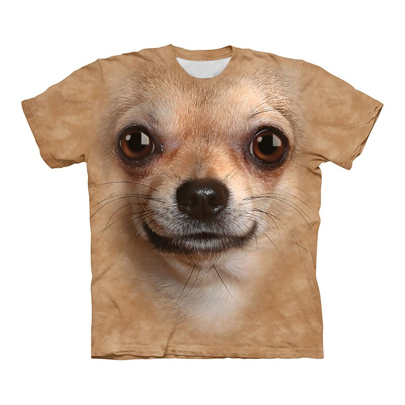 Men's Animal Dog Crew Neck 3D Print Short Sleeve T-shirt  
