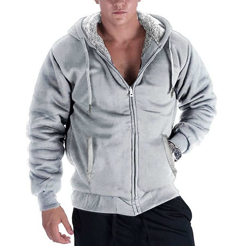 Men's sweater hooded autumn and winter men's baseball uniform men's Korean version sports fleece thickened men's jacket