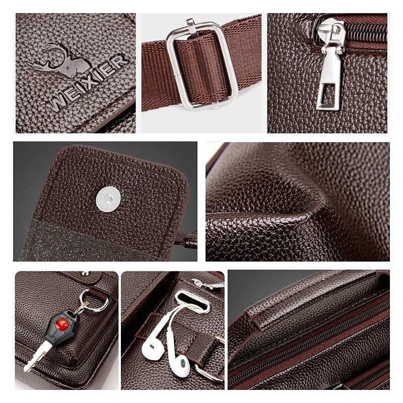 Laptop Shoulder Bags NA inch Compatible with Macbook Air Pro, HP, Dell, Lenovo, Asus, Acer, Chromebook Notebook Travel Bag With Handle Anti-theft Zipper Adjustable Shoulder Strap PU Leather Solid