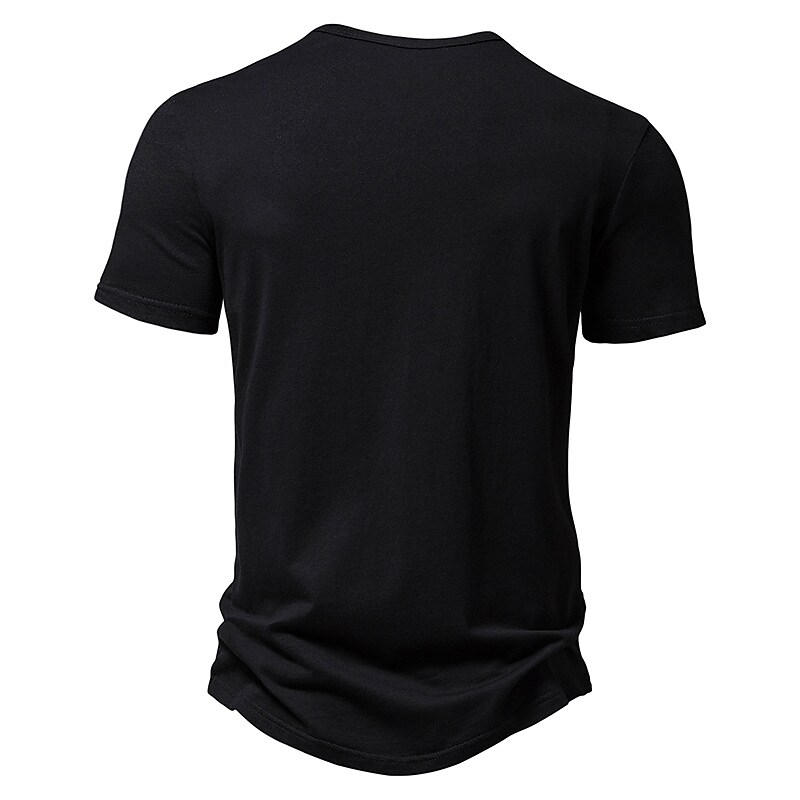 Men's Plain V Neck Short Sleeves Basic T-shirt 