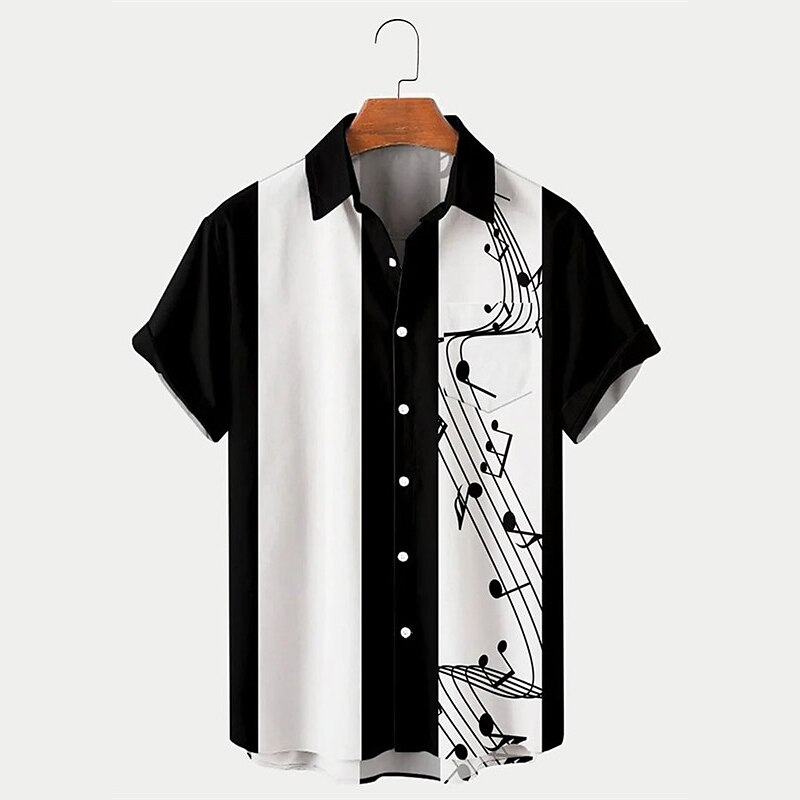 Men's Outdoor Street Casual Fashion Breathable Comfortable Light Print Short Sleeve Shirt