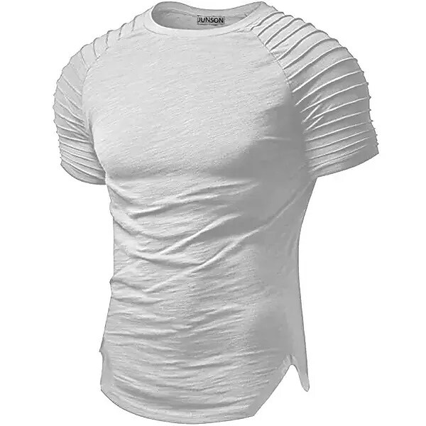 Men's Outdoor Sport Casual Vacation Wear Resistant Comfortable Breathable Sweat Absorbency Plain Short Sleeve T-shirt