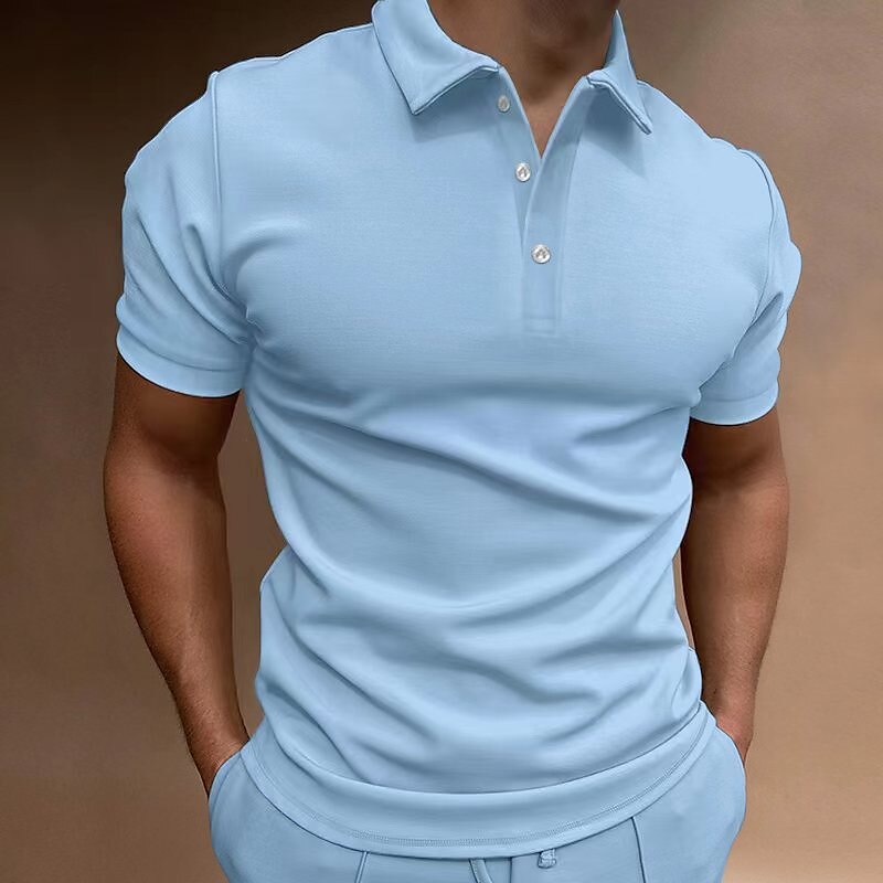 Men's Outdoor Work Street Casual Breathable Comfortable Light Plain Short Sleeve Polo Shirt