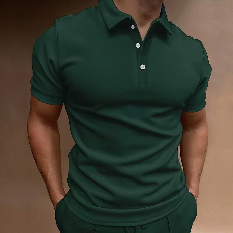 Men's Outdoor Work Street Casual Breathable Comfortable Light Plain Short Sleeve Polo Shirt