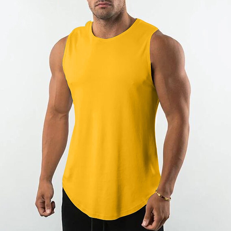 Men's Muscle  Plain Crew Neck Outdoor Classic Style Sleeveless   Vest