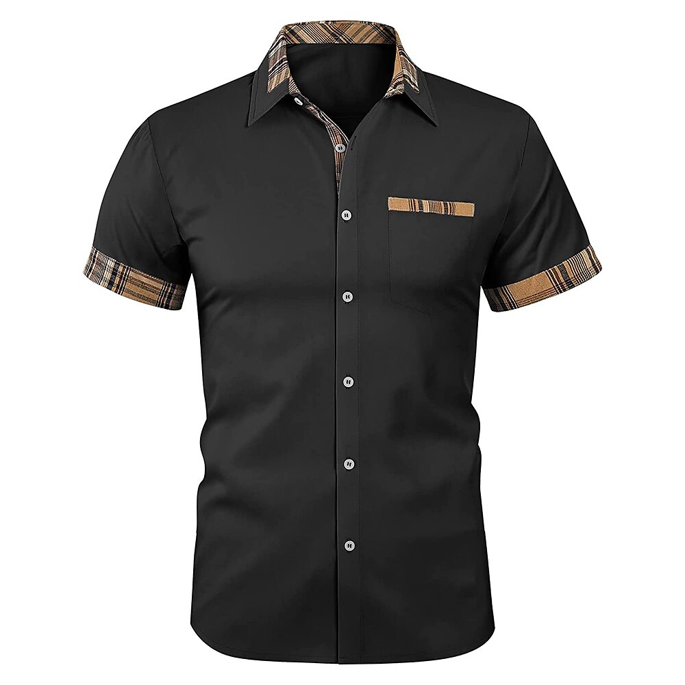 Men's Outdoor Street Casual Classic Fashion Breathable Comfortable Light Plaid Short Sleeve Shirt