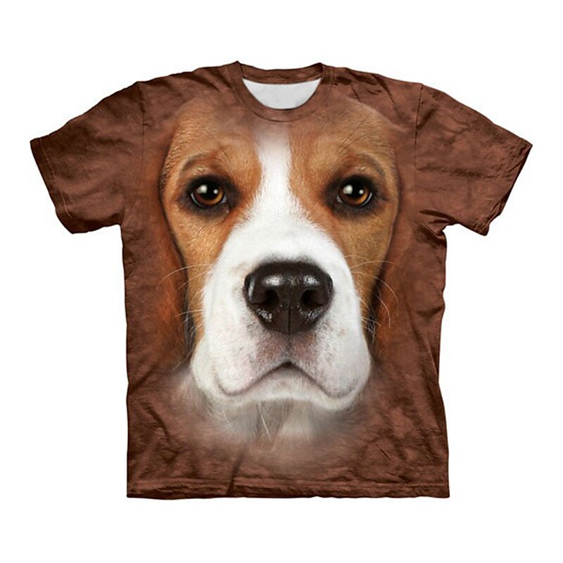 Men's Animal Dog Crew Neck 3D Print Short Sleeve T-shirt  