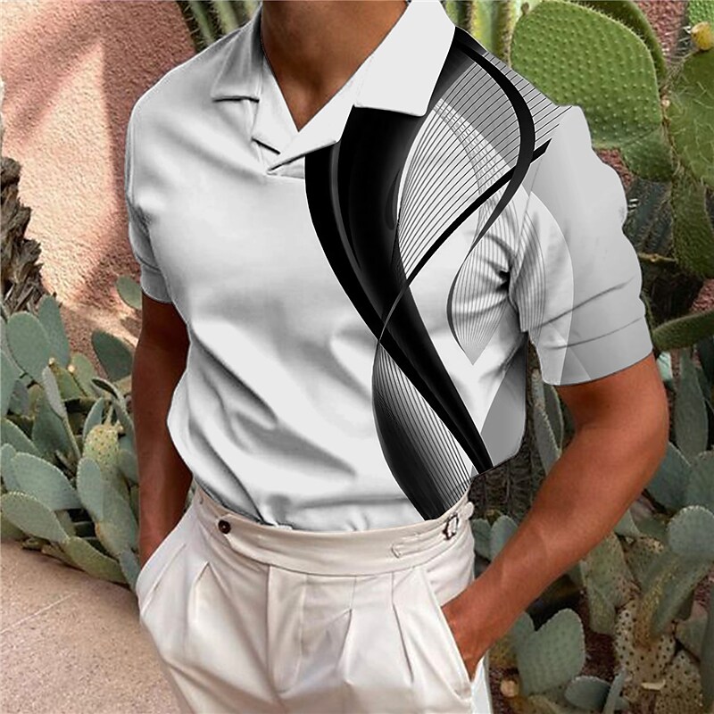 Men's Gradient Abstract Graphic Prints 3D Print  Short Sleeves Polo Shirt 