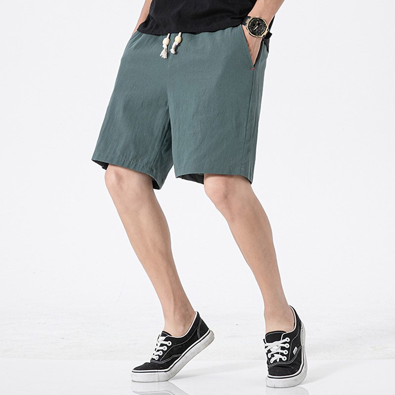 Men's Pocket Plain Comfort Breathable Linen Shorts 
