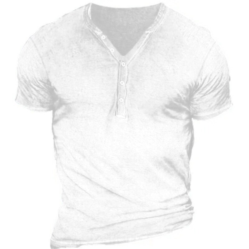 Men's Plain Street Vacation Short Sleeves Henley Shirt