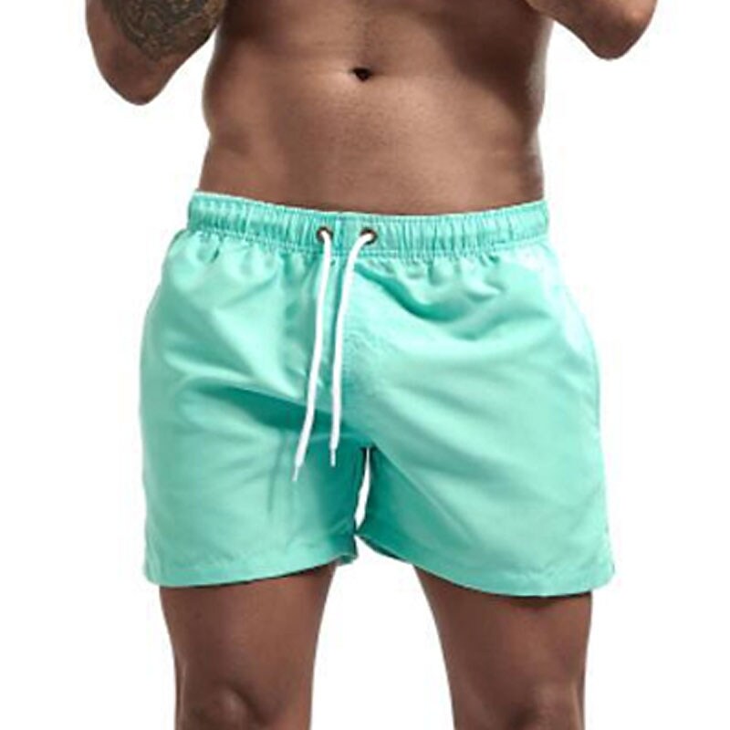 Men's Sport Runing Outdoor Pockets Drawstring Breathable Solid Color Shorts 