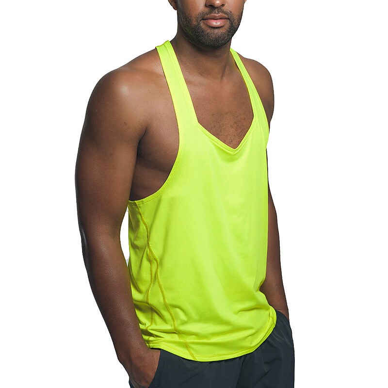 Men's  Plain V Neck Muscle Sleeveless Tank Top Vest 