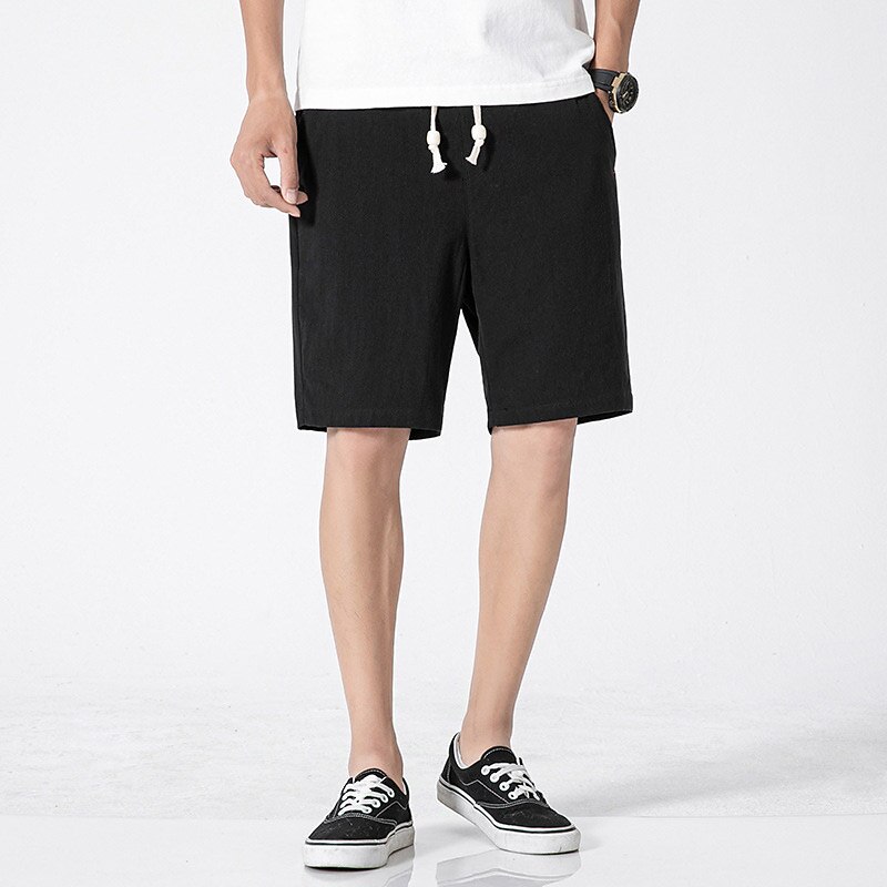 Men's Pocket Plain Comfort Breathable Linen Shorts 
