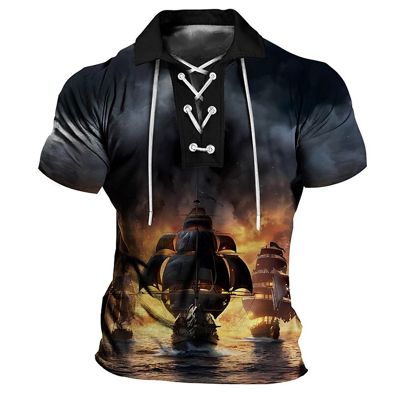 Men's Outdoor Golf Street Fashion Comfortable Breathable Soft Prints Short Sleeve Polo Shirt