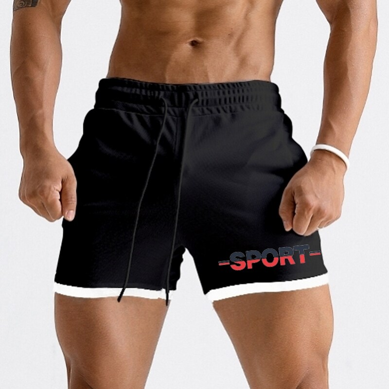 Men's Running  Gym Drawstring Side Pockets Shorts Athletic Breathable Soft Quick Dry  Shorts