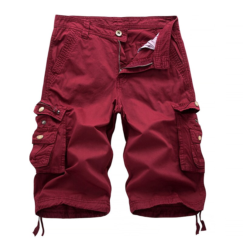 Men's Hiking  Zipper Pocket Classic Plain Outdoor Cargo Shorts