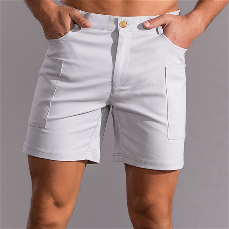 Men's Work Pocket Plain Comfort Breathable Outdoor Casual Daily Cotton Blend Twill Fashion Streetwear Shorts