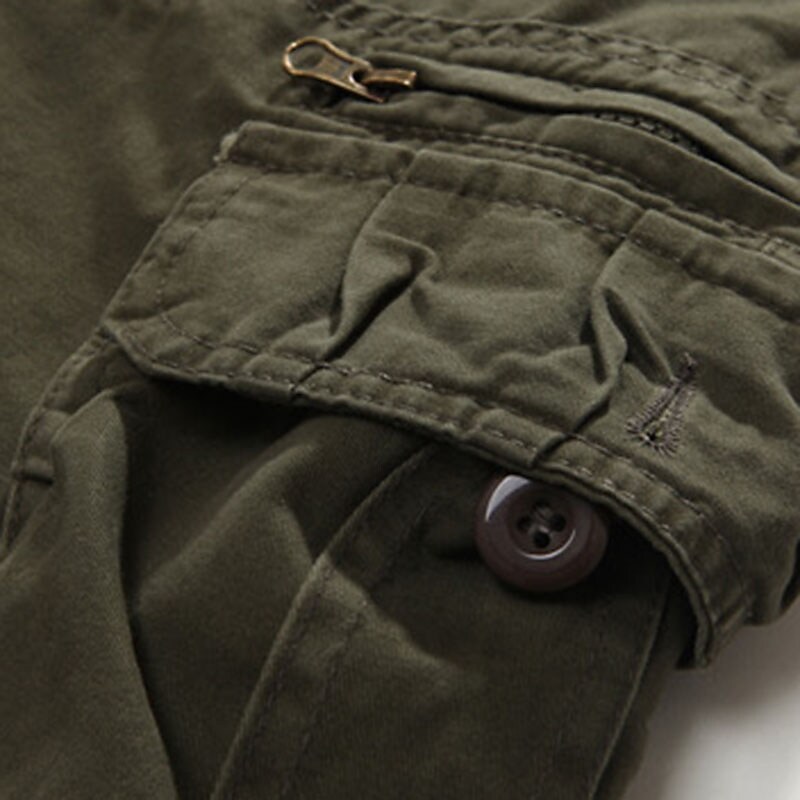 Men's  Multi Pocket Straight Leg Solid Colored Comfort Wearable Knee Length Outdoor Cargo Shorts