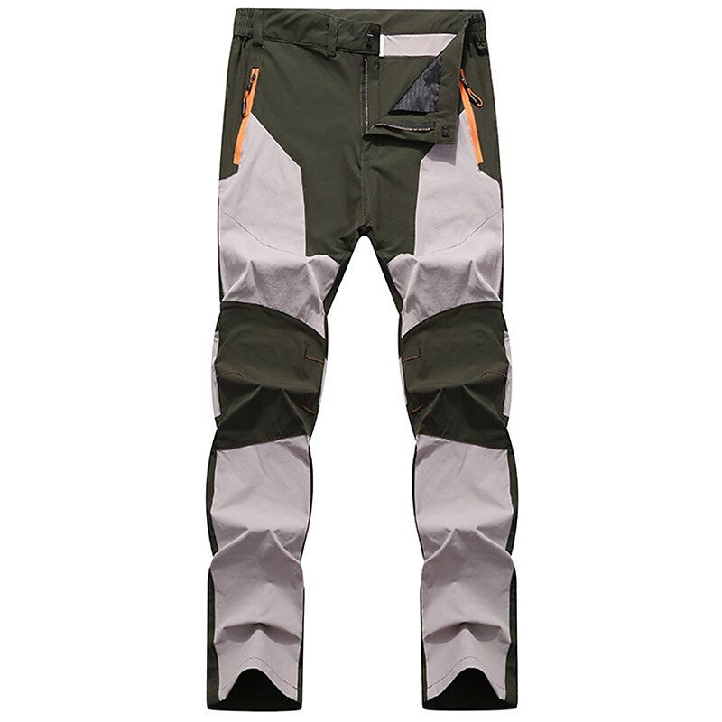 Men's Cargo Pants Hiking Pants Work Pants Trousers Safari Outdoor Pants Water Resistant Windproof Quick Dry Stretch 3 Zipper Pocket Elastic Waist Bottoms Black Khaki Army Green Climbing