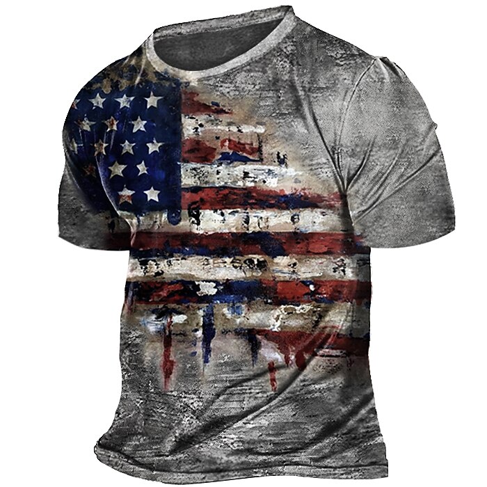 Men's T shirt Tee Animal Letter Star Cross Crew Neck Black Brown Khaki Gray Casual Daily Short Sleeve Print Clothing Apparel Cool Casual