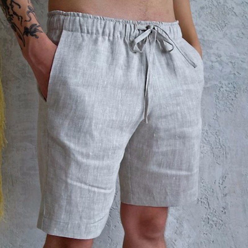 Men's Outdoor Beach Fashion Holiday Breathable Drawstring Comfortable Light Plain Shorts