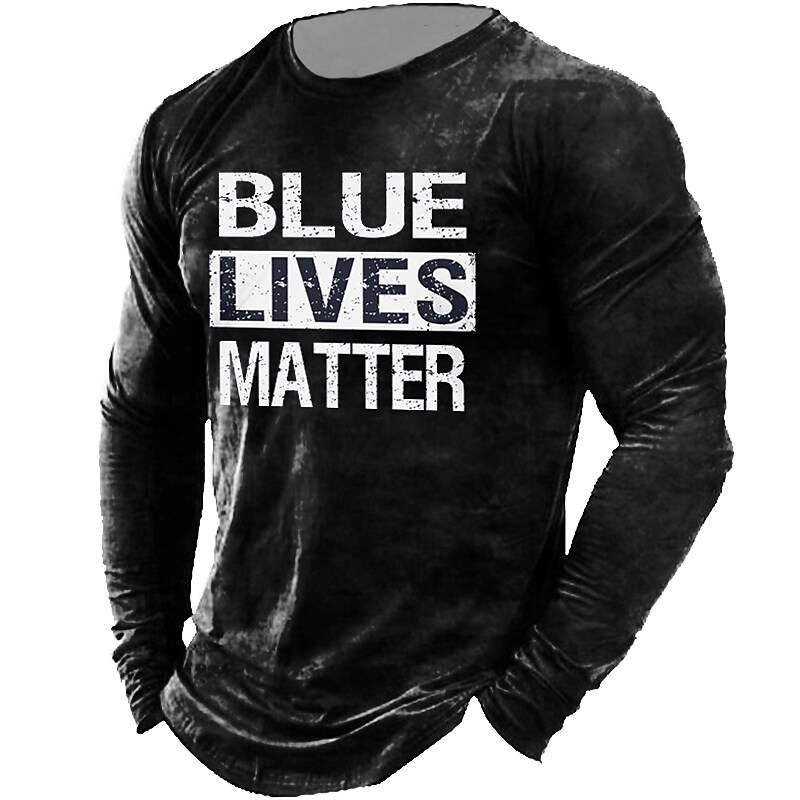 Men's Blue Lifestyle Vintage Print T-Shirt
