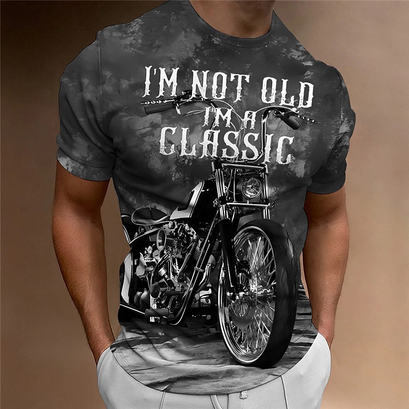 Men's T shirt Tee Graphic Motorcycle Crew Neck Clothing Apparel 3D Print Outdoor Daily Short Sleeve Print Fashion Designer Vintage