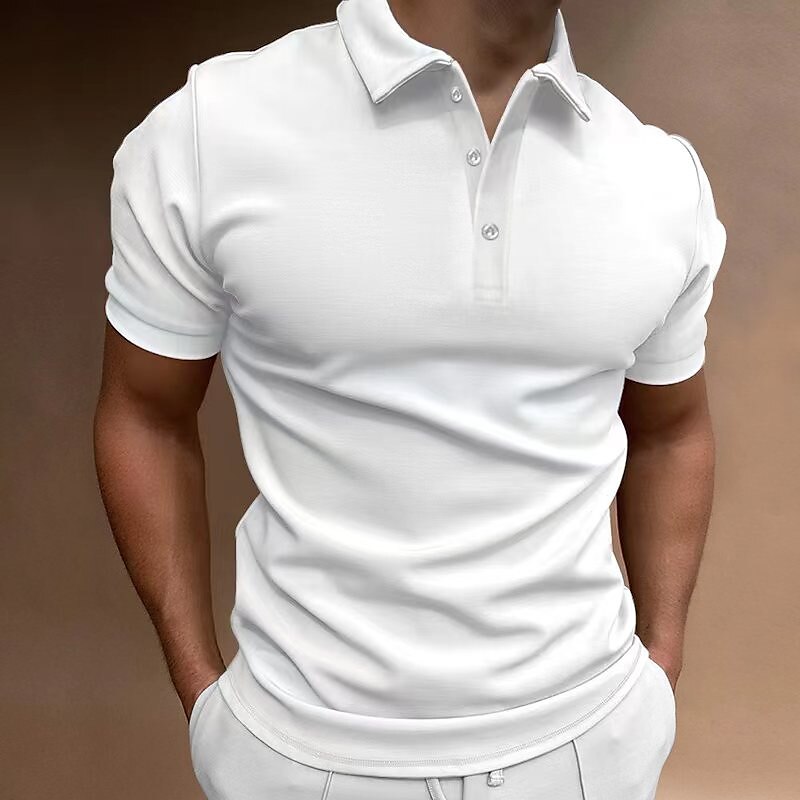Men's Outdoor Work Street Casual Breathable Comfortable Light Plain Short Sleeve Polo Shirt