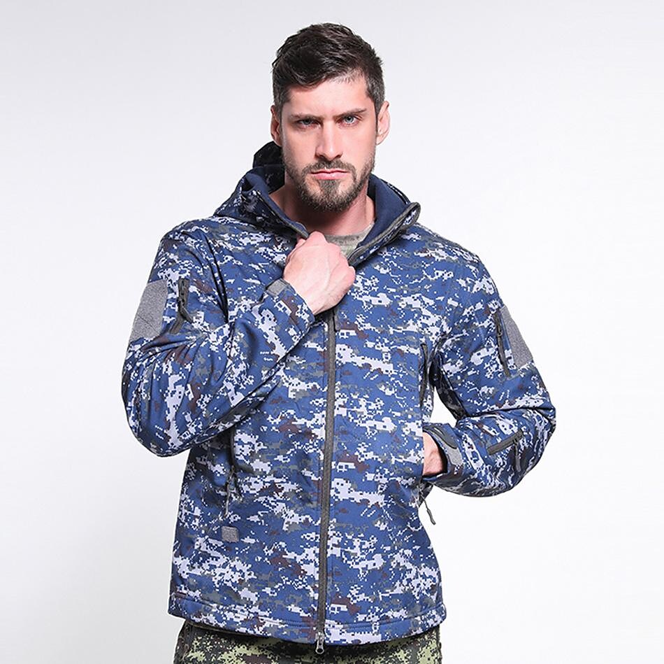 men's fleece waterproof overalls wholesale riding mountaineering soft shell camouflage clothing tactical outdoor camouflage jacket