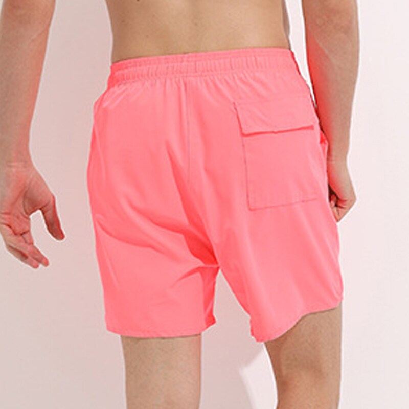 Men's Board Shorts Swim Shorts Swim Trunks Summer Shorts Beach Shorts Pocket Drawstring Elastic Waist Plain Quick Dry Outdoor Casual Holiday Boho Hawaiian Pink Orange