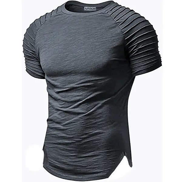 Men's Outdoor Sport Casual Vacation Wear Resistant Comfortable Breathable Sweat Absorbency Plain Short Sleeve T-shirt